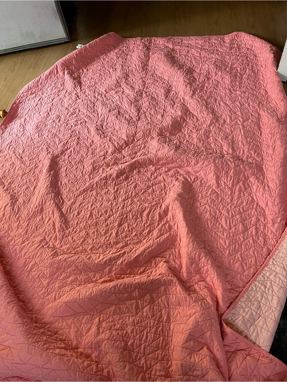 Colorful twin size Coral peach Quilted Bedspread - Home Bedding
